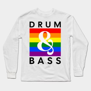 DRUM & BASS - Rainbow Flag (light print) Long Sleeve T-Shirt